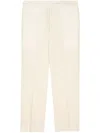 Sapio Pressed-crease Wool Tapered Trousers In Neutrals