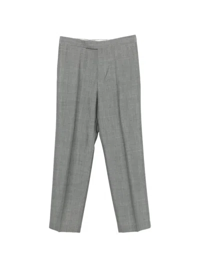 Sapio Pressed-crease Mohair Trousers In Gray