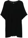 Sapio Ribbed Knit T-shirt In Black