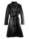 Sapio Ripstop Belted Coat In Black