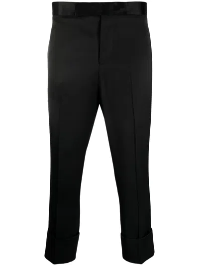 Sapio Satin Finish Tailored Trousers In Nero