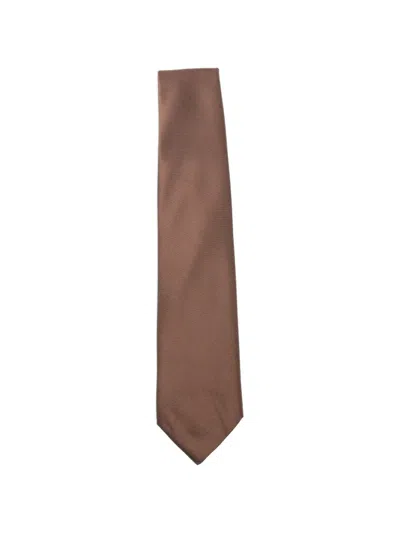Sapio Satin-finish Tie In Brown