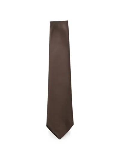 Sapio Satin-finish Tie In Brown
