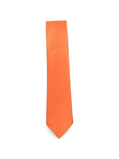 Sapio Satin-finish Tie In Orange
