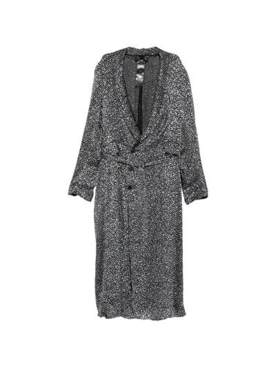 Sapio Shawl-lapel Coat In Gray