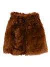 Sapio Shearling Roll-neck Scarf In Brown