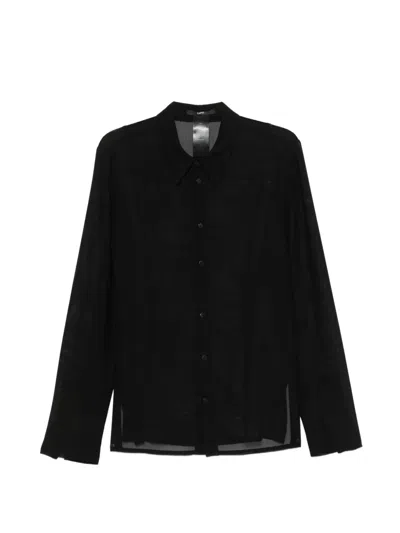 Sapio Sheer Button-up Shirt In Black