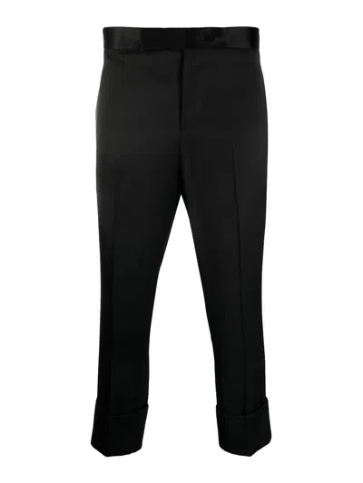 SAPIO SATIN-FINISH CROPPED TAILORED TROUSERS