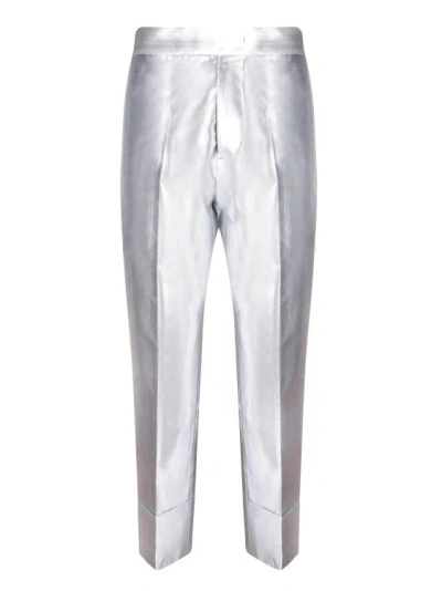 SAPIO SILVER LUREX CANVAS TROUSERS