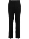 Sapio 'straight Leg' Woven Trousers With Belt Loops In Black