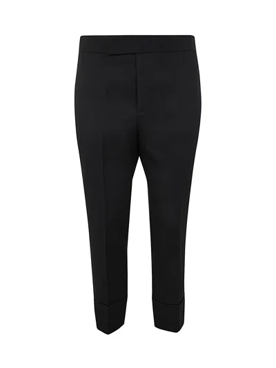 Sapio Straight Leg Trousers Cuffed Hem In Black