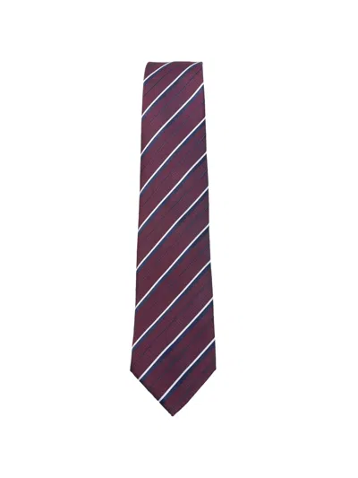 Sapio Striped Tie In Burgundy