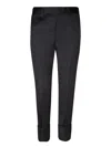 Sapio Double Satin Black Trousers In Blue