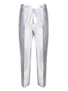 Sapio Silver Lurex Canvas Trousers In Grey