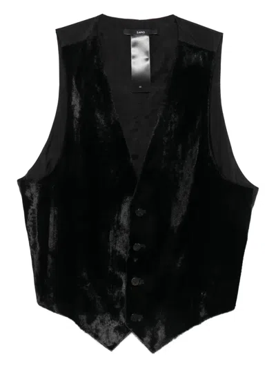 Sapio Velvet-front Waistcoat In Black