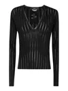 Sapio Viscose Crepe De Chine V Neck Sweater Clothing In Black