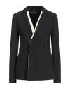 Sapio Woman Blazer Black Size 6 Wool In Black