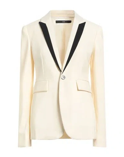 Sapio Woman Blazer Cream Size 6 Wool In White
