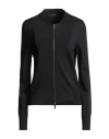 Sapio Woman Cardigan Black Size 12 Viscose, Polyamide, Elastane In Black