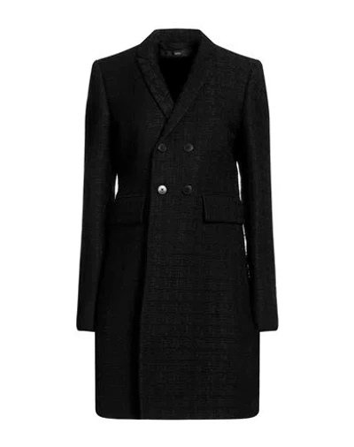Sapio Woman Coat Black Size 14 Wool, Mohair Wool, Polyamide