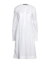 Sapio Woman Midi Dress White Size 10 Cotton In White