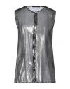Sapio Woman Shirt Silver Size 4 Silk, Polyester In Silver