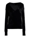 Sapio Woman Sweater Black Size 14 Viscose, Polyamide, Polyurethane In Black