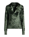 Sapio Woman Sweater Military Green Size 12 Viscose, Polyamide, Polyurethane In Green