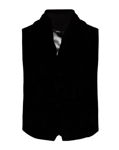 Sapio Woman Tailored Vest Black Size 4 Rayon, Polyester