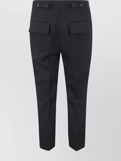 Sapio Wool Trousers Featuring Cuffed Hem In Black