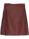 Sapio Wrap Midi Skirt In Burgundy