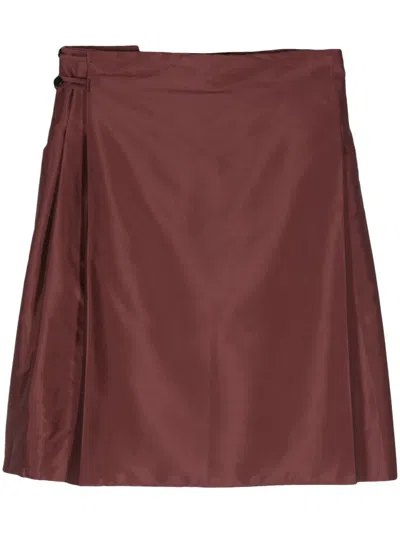 Sapio Wrap Midi Skirt In Burgundy