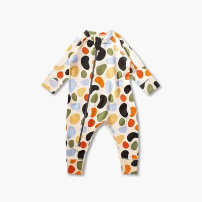 Sapling Organic Kid's Pebbles Waffle Romper In Multi
