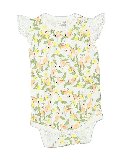 Pre-owned Sapling Babies' Short Sleeve Onesie In White