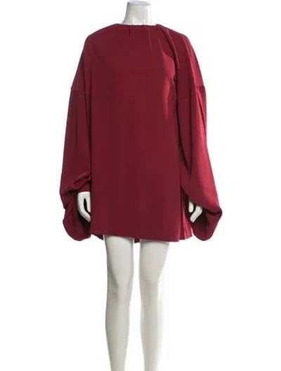 Pre-owned Sara Battaglia Asymmetrical Mini Dress In Red