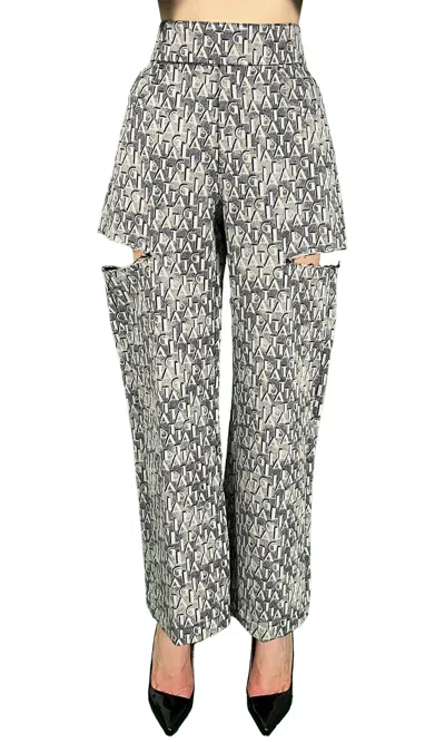 Sara Battaglia Cutted Pants In Battaglia
