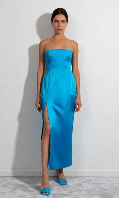 Sara Battaglia Duchesse Dress In Light Blue