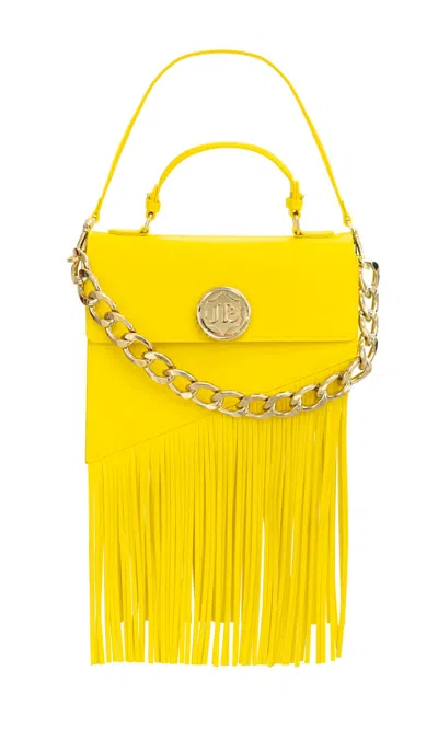 Sara Battaglia Euphoria Fringed Bag In Yellow