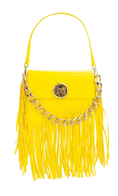 Sara Battaglia Euphoria Fringed Bag In Yellow
