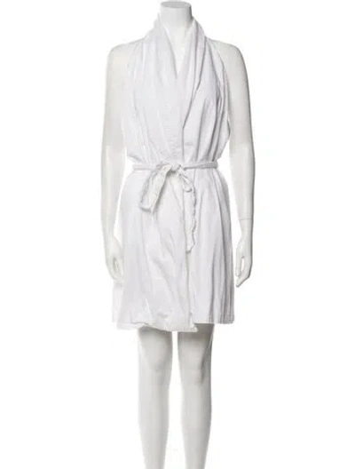 Pre-owned Sara Battaglia Halterneck Mini Dress In White