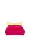 Sara Battaglia Lady Me Clutch In Pink Croc