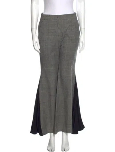 Pre-owned Sara Battaglia Lambskin Wide Leg Pants In Black