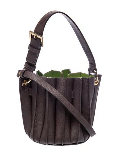 Pre-owned Sara Battaglia Leather Bucket Bag In Black