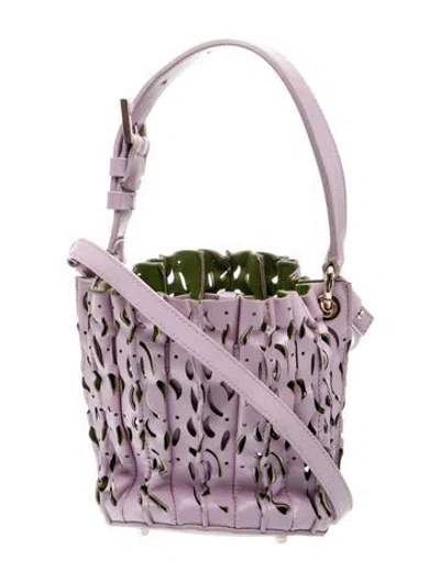 Pre-owned Sara Battaglia Leather Bucket Bag In Purple