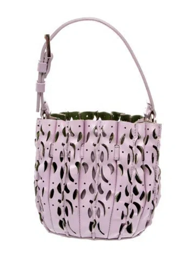 Pre-owned Sara Battaglia Leather Bucket Bag In Purple