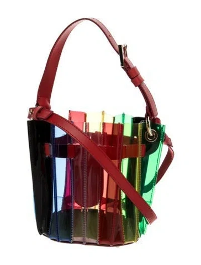 Pre-owned Sara Battaglia Leather Bucket Bag W/ Tags In Red