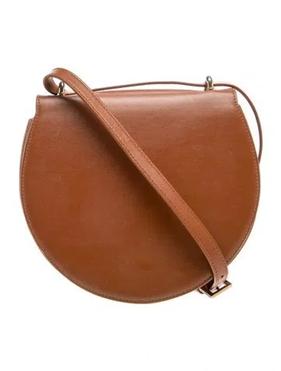 Pre-owned Sara Battaglia Leather Crossbody Bag In Brown