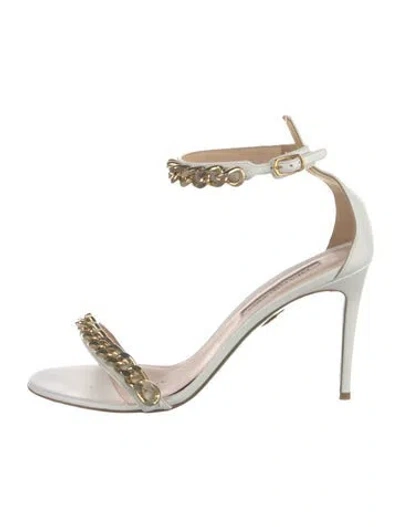 Pre-owned Sara Battaglia Leather Sandals In White