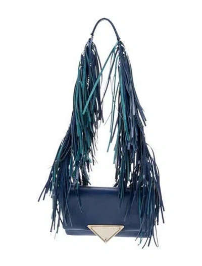 Pre-owned Sara Battaglia Leather Shoulder Bag In Blue