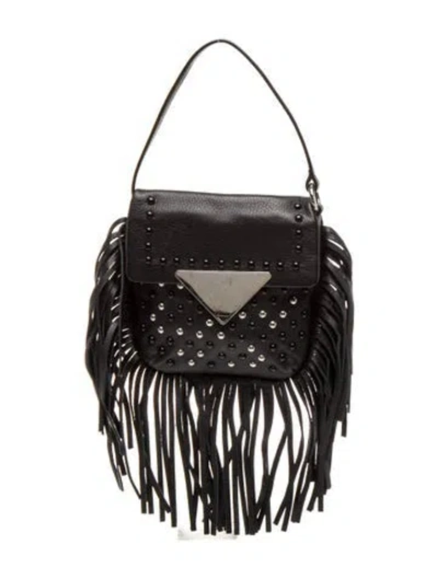 Pre-owned Sara Battaglia Leather Top Handle Bag In Black